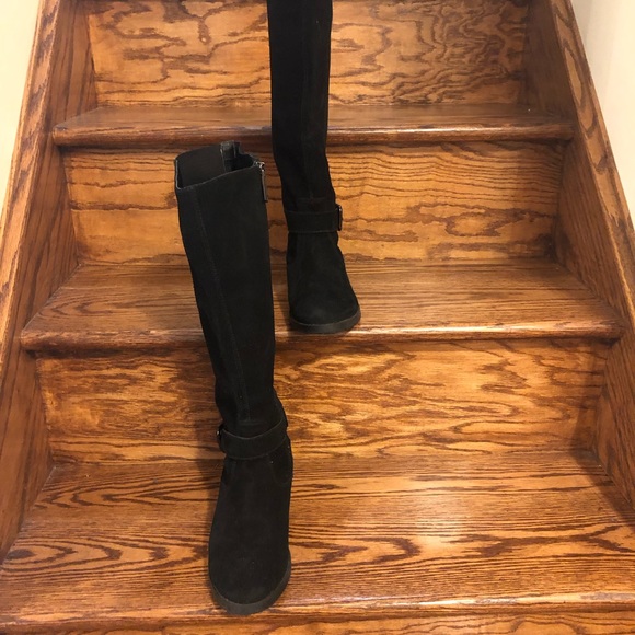 Donald j pliner black suede knee highs boots s 7.5 - Picture 3 of 5